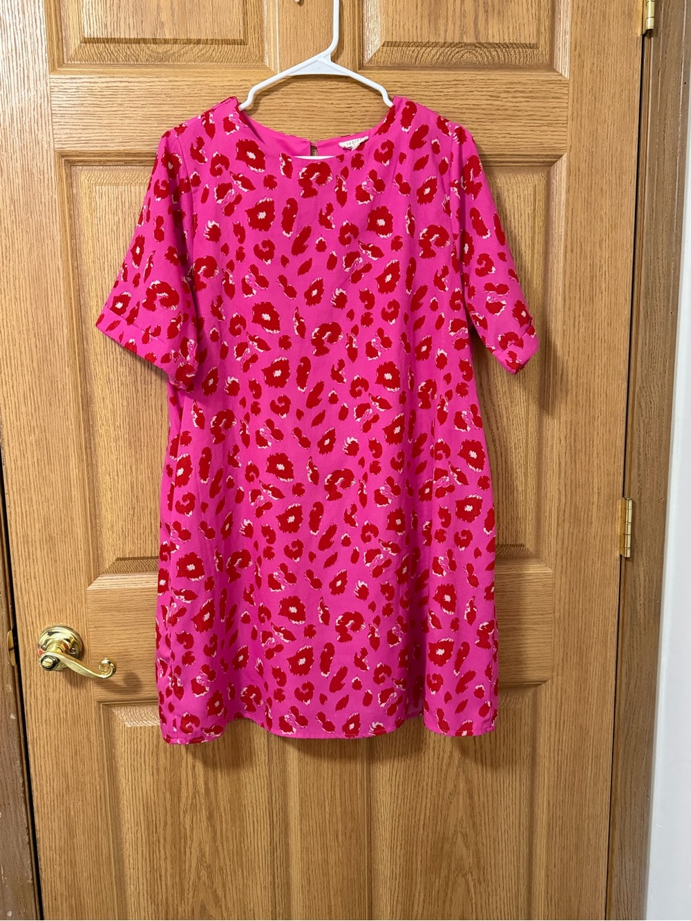 Jodifl leopard print pink dress - size large